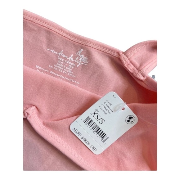NEW Free People Seamless Bodysuit Washed Pink V Neckline Gusset Snap Sleeveless - Picture 6 of 10